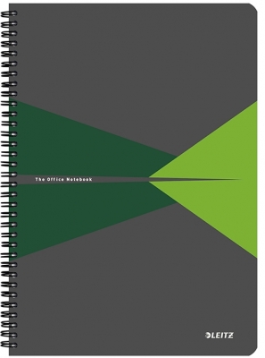 Caiet de birou  Office, carton laminat, certificare FSC, reciclabil, A5, 90 coli, cu spira, matematica, Leitz
