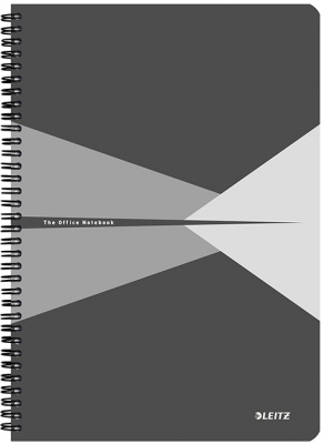 Caiet de birou  Office, carton laminat, certificare FSC, reciclabil, A5, 90 coli, cu spira, matematica, Leitz