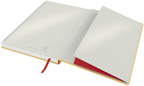 Caiet de birou Cosy, carton laminat, coperta dura, certificare FSC, reciclabil, B5, 80 coli, dictando, Leitz