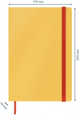 Caiet de birou Cosy, carton laminat, coperta dura, certificare FSC, reciclabil, B5, 80 coli, dictando, Leitz