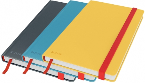Caiet de birou Cosy, carton laminat, coperta dura, certificare FSC, reciclabil, B5, 80 coli, dictando, Leitz