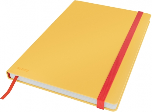 Caiet de birou Cosy, carton laminat, coperta dura, certificare FSC, reciclabil, B5, 80 coli, dictando, Leitz