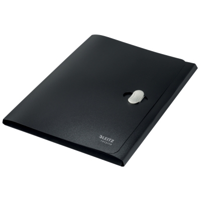Mapa cu clip Leitz Recycle, PP, partial reciclat, certificare Blue Angel, reciclabil, A4, 150 coli, negru