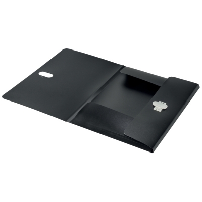 Mapa cu clip Leitz Recycle, PP, partial reciclat, certificare Blue Angel, reciclabil, A4, 150 coli, negru