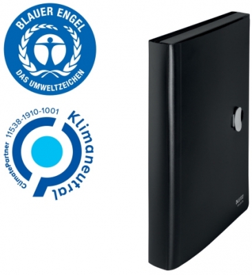 Mapa tip proiect Leitz Recycle, PP, partial reciclat, certificare Blue Angel, reciclabil, A4, 250 coli, negru