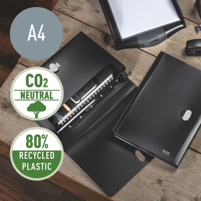 Mapa tip proiect Leitz Recycle, PP, partial reciclat, certificare Blue Angel, reciclabil, A4, 250 coli, negru