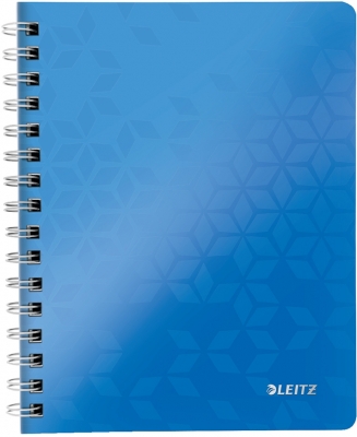 Caiet de birou  WOW, PP, certificare FSC, reciclabil, A5, 80 coli, cu spira, matematica, Leitz