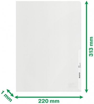 Mapa de protectie Leitz Recycle, deschidere superioara si lateral dreapta, PP, 90% reciclat, reciclabil, A4, 40 coli, 100 buc/cutie