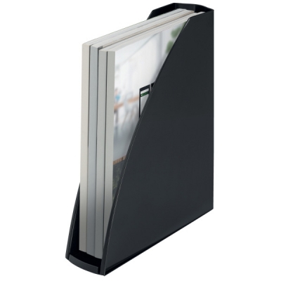 Suport vertical  Recycle, pentru documente, PS cu amprenta CO2 neutra, partial reciclat, certificare Blue Angel, reciclabil, A4, negru, Leitz