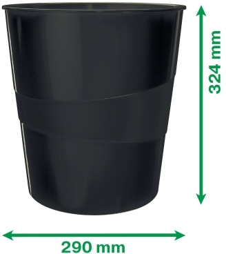 Cos hartii Leitz Recycle, PP, partial reciclat, certificare Blue Angel, reciclabil, 15l, negru