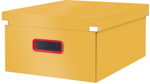 Cutie depozitare Cosy Click & Store, carton laminat, pliabila, cu capac si maner, 36 cm Leitz
