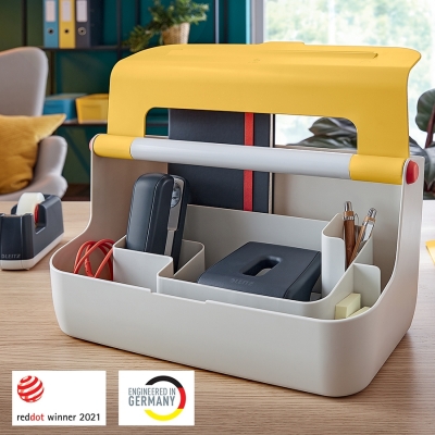 Organizator birou cutie portabila cu maner, 36 cm, Cosy, PS Leitz 