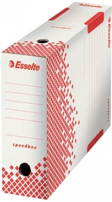 Cutie depozitare si arhivare Esselte Speedbox, carton reciclat si reciclabil, 100 mm, alb 25 buc/set Esselte