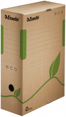 Cutie depozitare si arhivare Eco Recycled, carton, 100% reciclat, certificare FSC, reciclabil, 100 mm, natur, Esselte