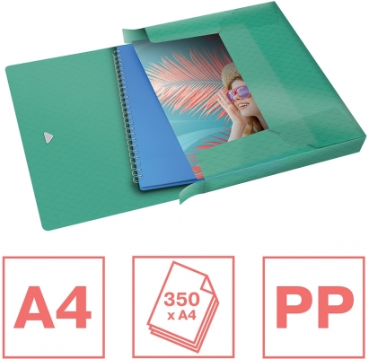 Mapa cu elastic Colour breeze Jumbo, PP, A4, 350 coli Esselte