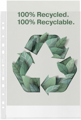 Folie de protectie Recycled, PP reciclat, A4, 70 mic, 100 buc/cutie, standard Esselte