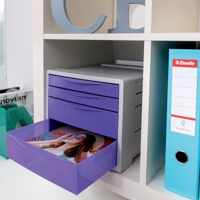 Cabinet cu sertare Colour Breeze, 4 sertare, PS, A4 Esselte