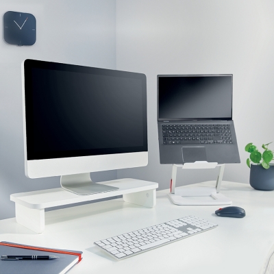Stand pentru monitor Ergo, pentru diagonale de 24 inch, alb Leitz