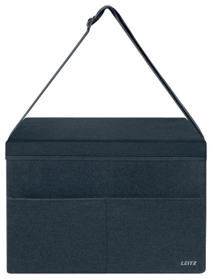 Geanta Leitz, material textil compacta cu capac, gri carbune