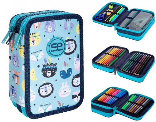 Penar echipat Jumper 3, 46 piese, 3 fermoare, Indian Zoo, CoolPack