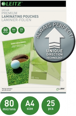 Folie UDT pentru laminare la cald, A4, 80 microni, 25 buc/set Leitz