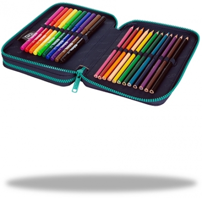 Penar echipat Jumper XL, 38 piese, 2 fermoare, Happy Unicorn, CoolPack