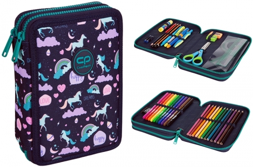 Penar echipat Jumper XL, 38 piese, 2 fermoare, Happy Unicorn, CoolPack