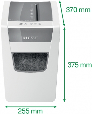 Distrugator documente manual IQ Home Office Slim, P4, cross-cut, 10 coli, cos 23 L, alb Leitz 