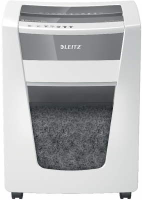 Distrugator documente manual IQ Office Pro, P5+, micro-cut, 7 coli, cos 30 L, alb Leitz 