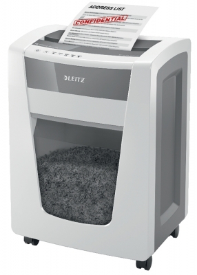 Distrugator documente manual IQ Office Pro, P4, cross-cut, 20 coli, cos 30 L, alb Leitz 