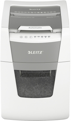 Distrugator documente automat IQ Small Office, P4, cross-cut, 100 coli, cos 34 L, alb-gri Leitz