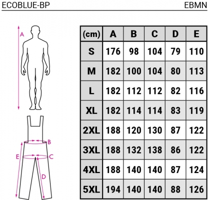 Pantaloni cu pieptar, albastru regal, Eco Line, Rock Safety 