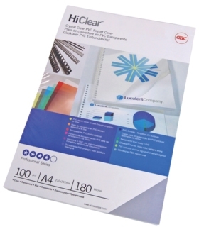 Coperta PVC 180 microni A4 transparent 100 buc/set GBC