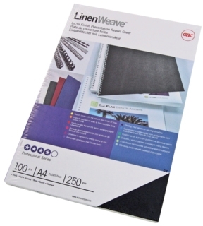 Coperta carton pentru legare cu aspect de panza 250g A4 alb 100 buc/set GBC