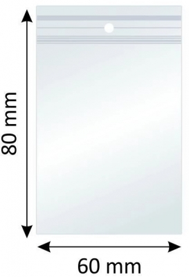 Pungi ziplock, 60 x 80 mm, 100/set