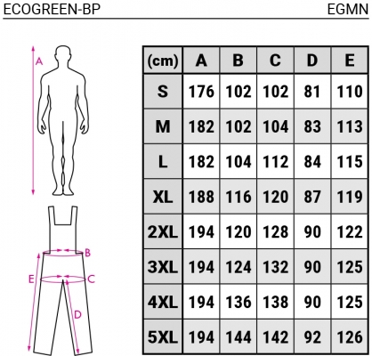 Pantaloni cu pieptar, verde, Eco Line, Rock Safety 