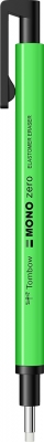 Radiera Mono Zero Neon Green, tip creion, retractabila, cu varf rotund, Tombow