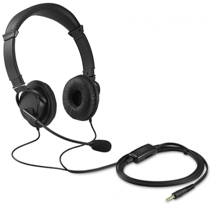 Casti reglabile, microfon cu anulare sunet inclus, conexiume Jack 3.5 mm 1.8 m, nergu Kensington