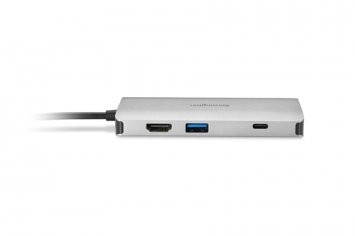 Hub USB, 4 porturi (3 USB-A, 1 USB-C), conexiune USB-C, gri Kensington