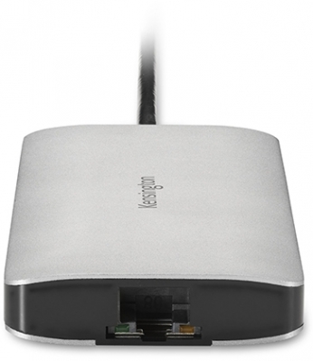 Hub USB, 4 porturi (3 USB-A, 1 USB-C), conexiune USB-C, gri Kensington