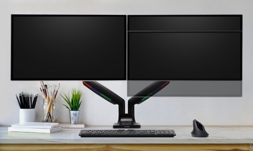 Suport ergonomic pentru monitor One-Touch, cu doua brate adjustabile, negru Kensington