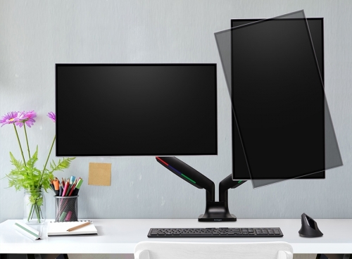 Suport ergonomic pentru monitor One-Touch, cu doua brate adjustabile, negru Kensington