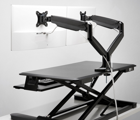 Suport ergonomic pentru monitor One-Touch, cu doua brate adjustabile, negru Kensington