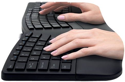 Tastatura Wireless cu suport ergonomic, culoare negru, ProFit Ergo Kensington