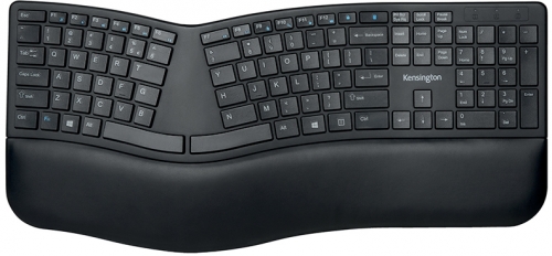 Tastatura Wireless cu suport ergonomic, culoare negru, ProFit Ergo Kensington