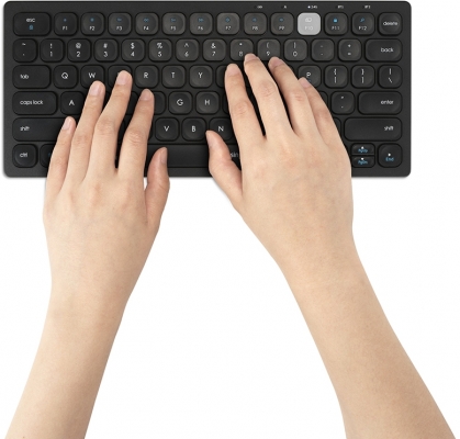 Tastatura, conexiune multipla, wireless sau bluetooth, indicator de baterie, negru Kensington
