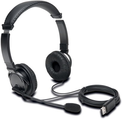 Casti On-Ear Hi-Fi, reglabile, cablu USB 1.8 m, culoare negru, Kensington