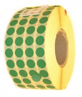 Etichete rotunde 10 mm verzi 17320 bucati/rola