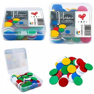 Jetoane Exte din plastic, 80 buc/set