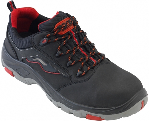 Pantofi de protectie S3, SRC, HRO, negru / rosu / gri, Expert, Rock Safety